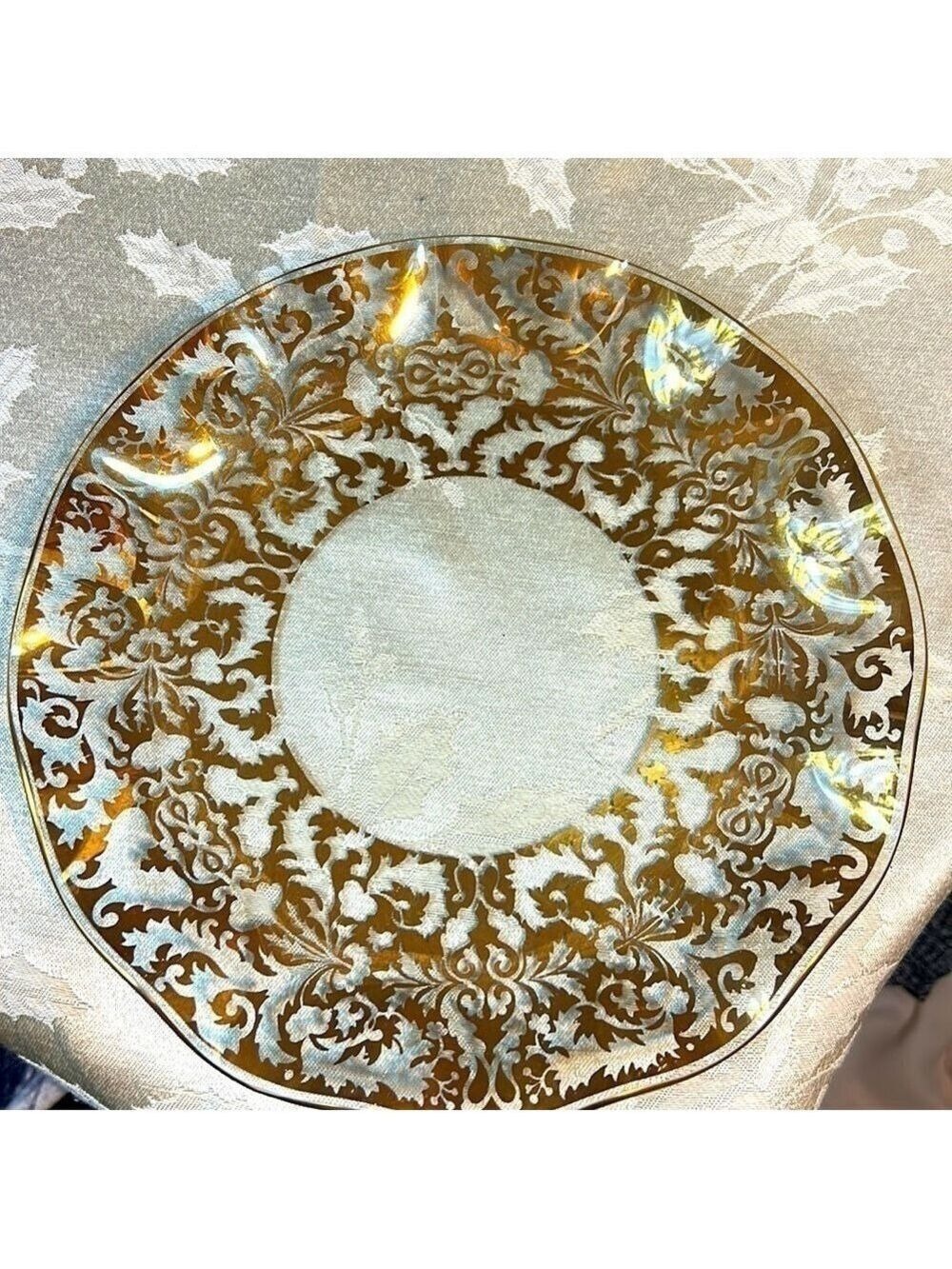 Serving Plate Small with Gold Trim